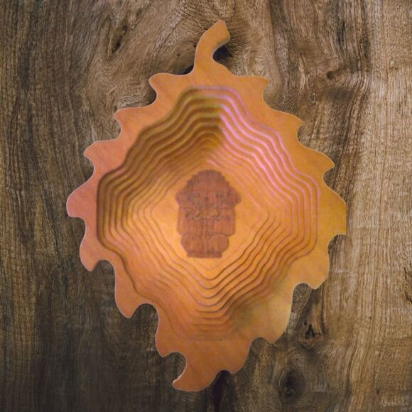 BASKET WOOD LEAF Beautiful expandable HAND CARVED  with HANGER - Picture 1 of 6